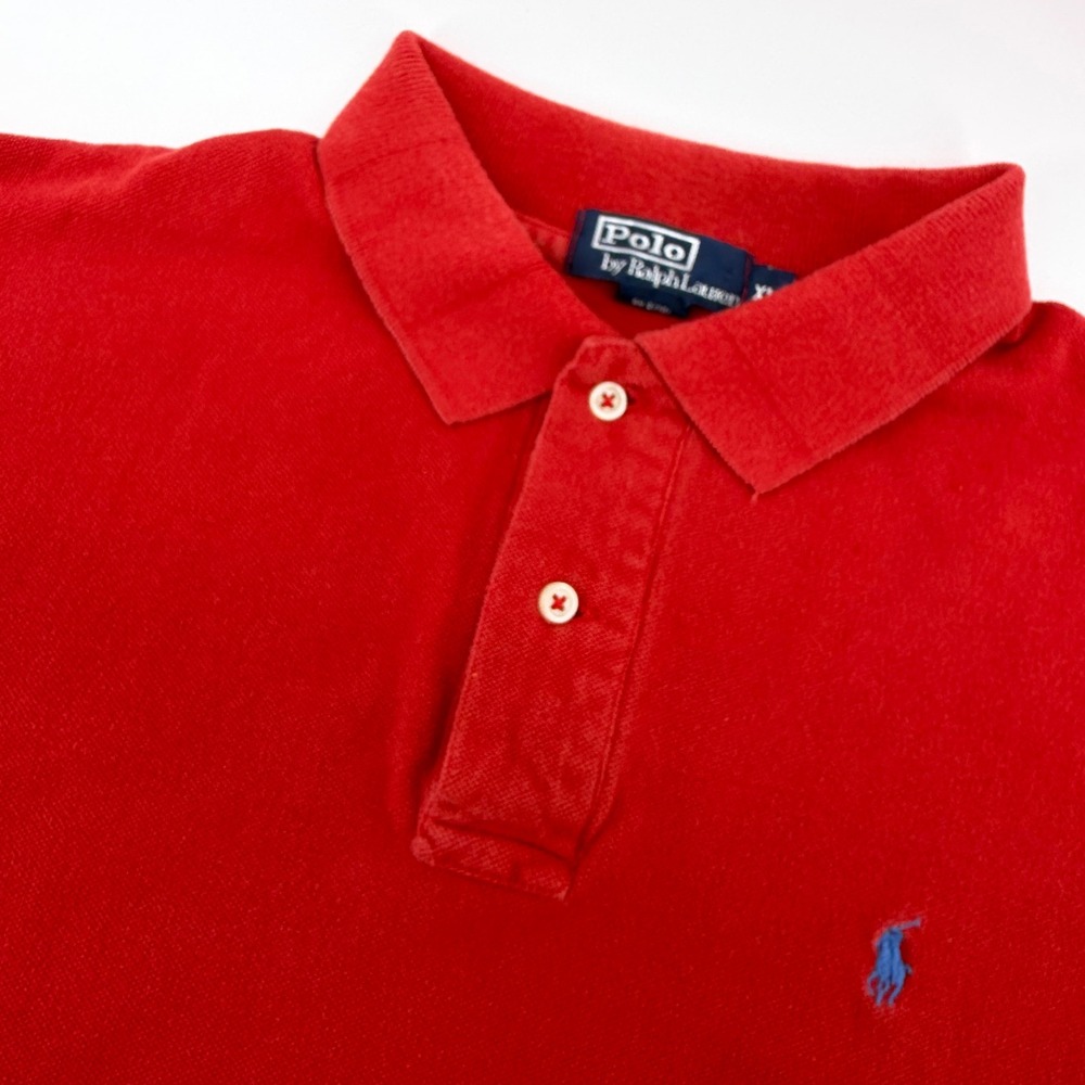 Polo Ralph Lauren Polo Shirt Mens XL Red Short‎ Sleeve Pony Logo Pique Cotton